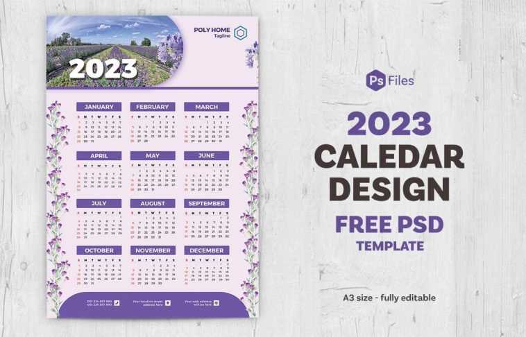 calendar psd template free