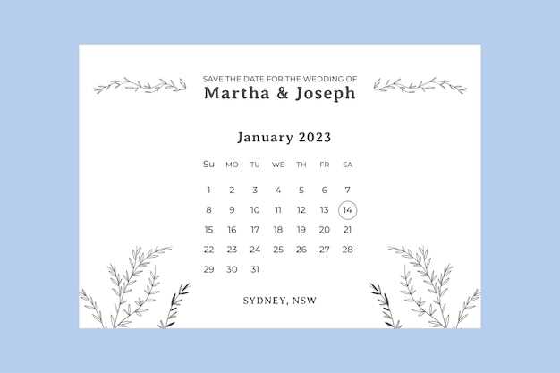 calendar save the date template