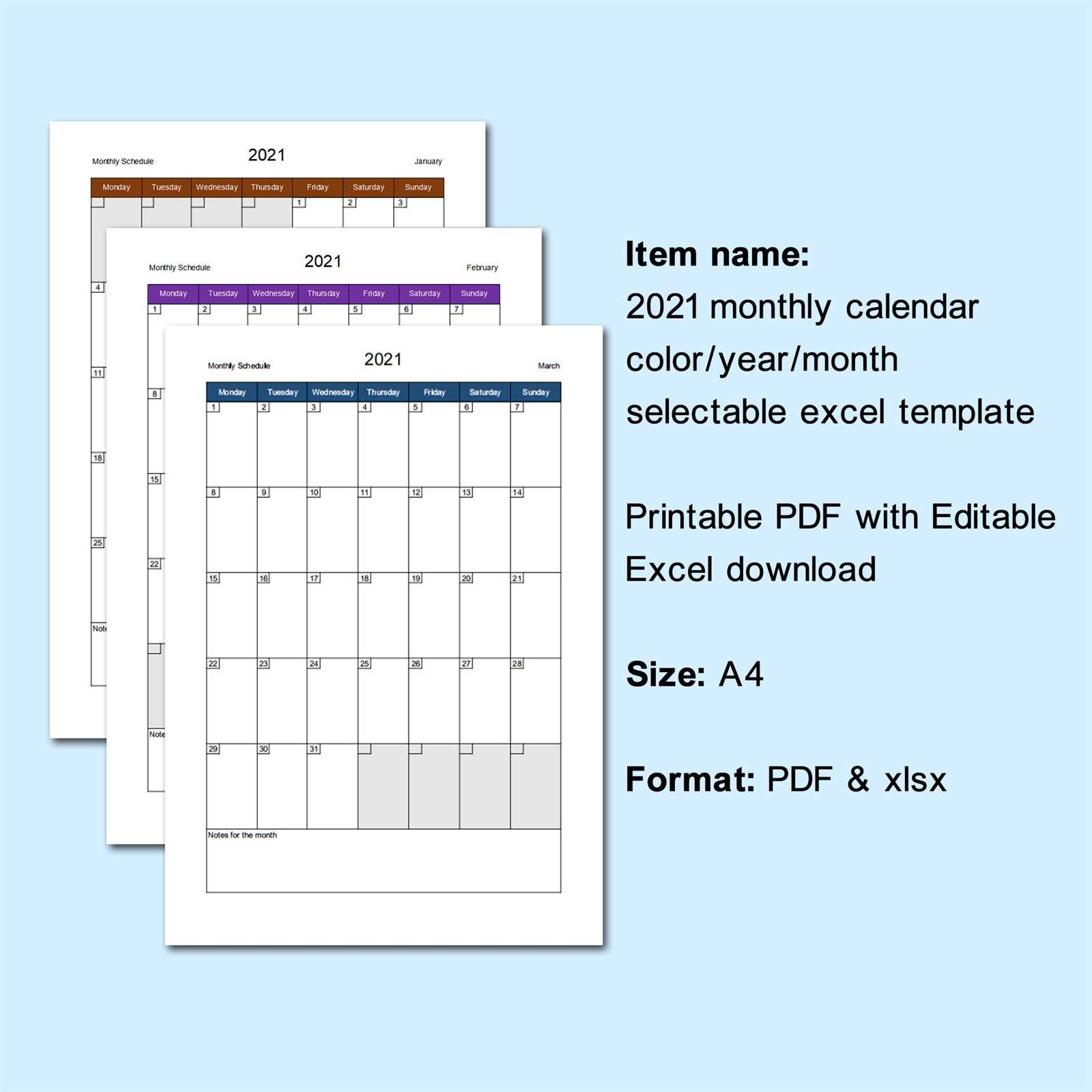 calendar schedule template monthly