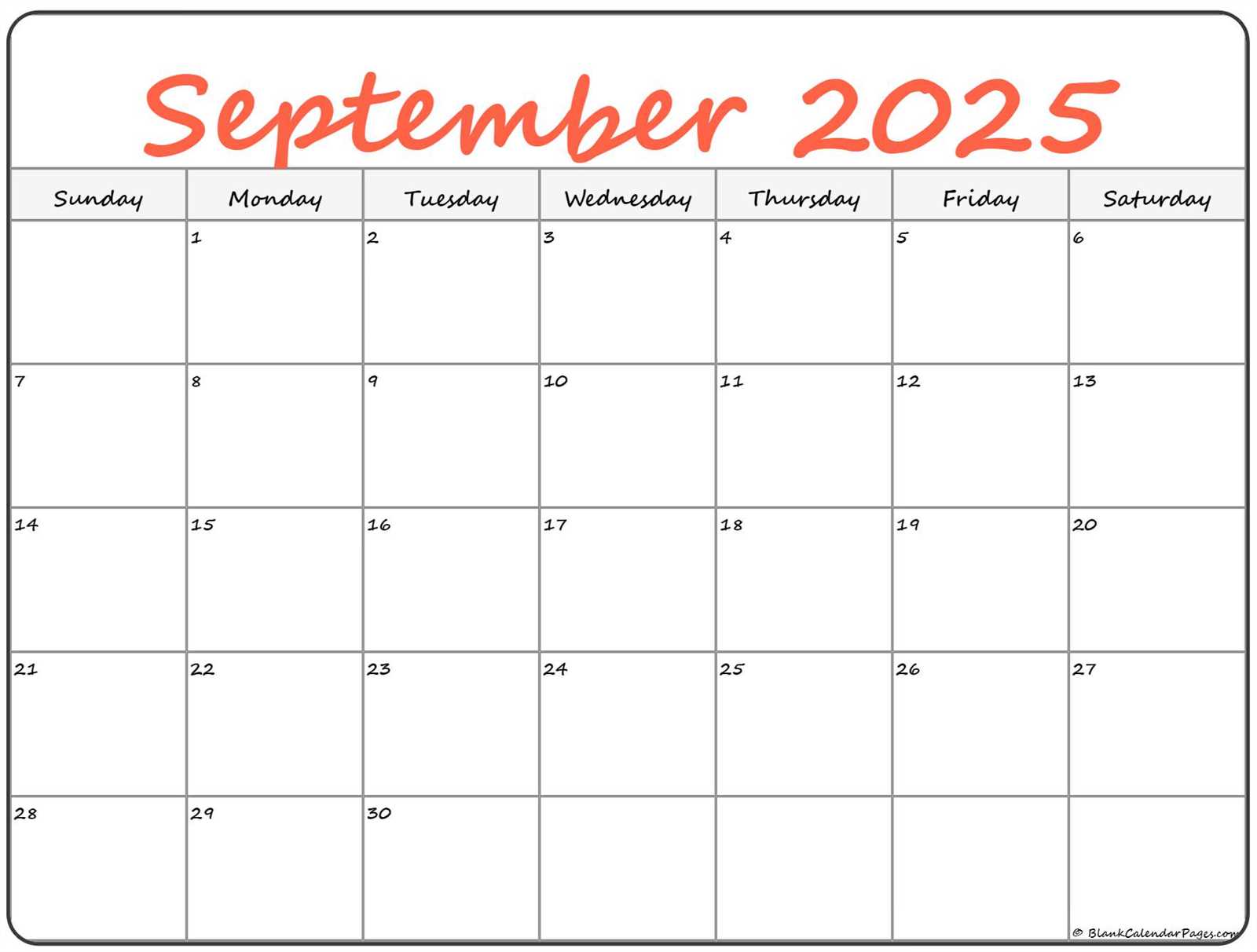 calendar september 2025 template