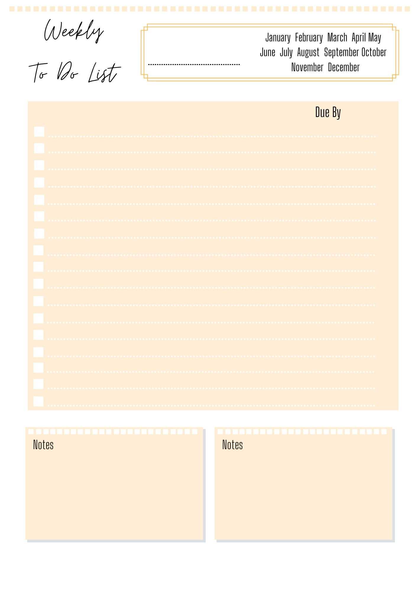 calendar task list template