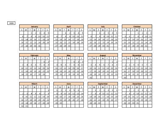 calendar template 2007