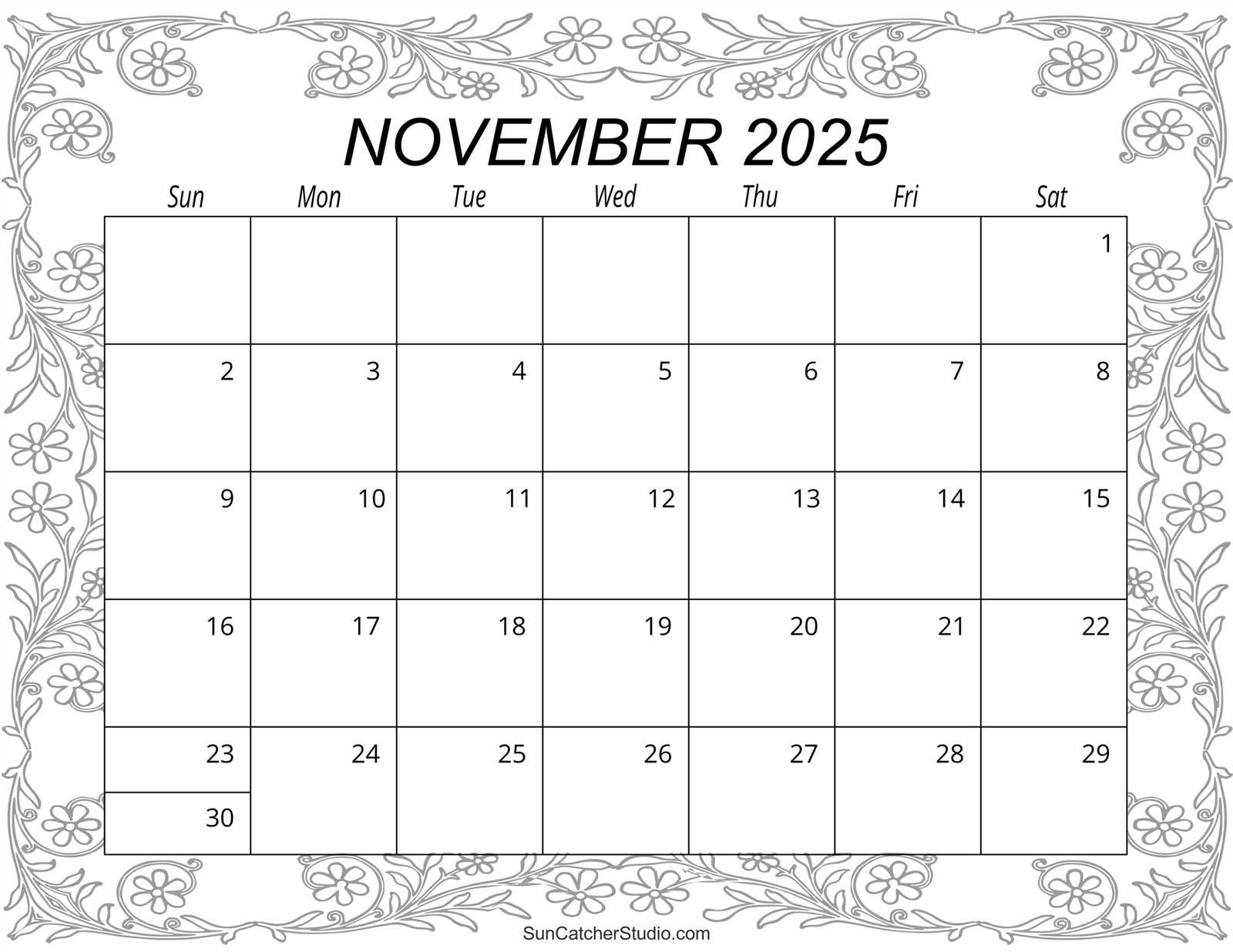 calendar template 2025 november