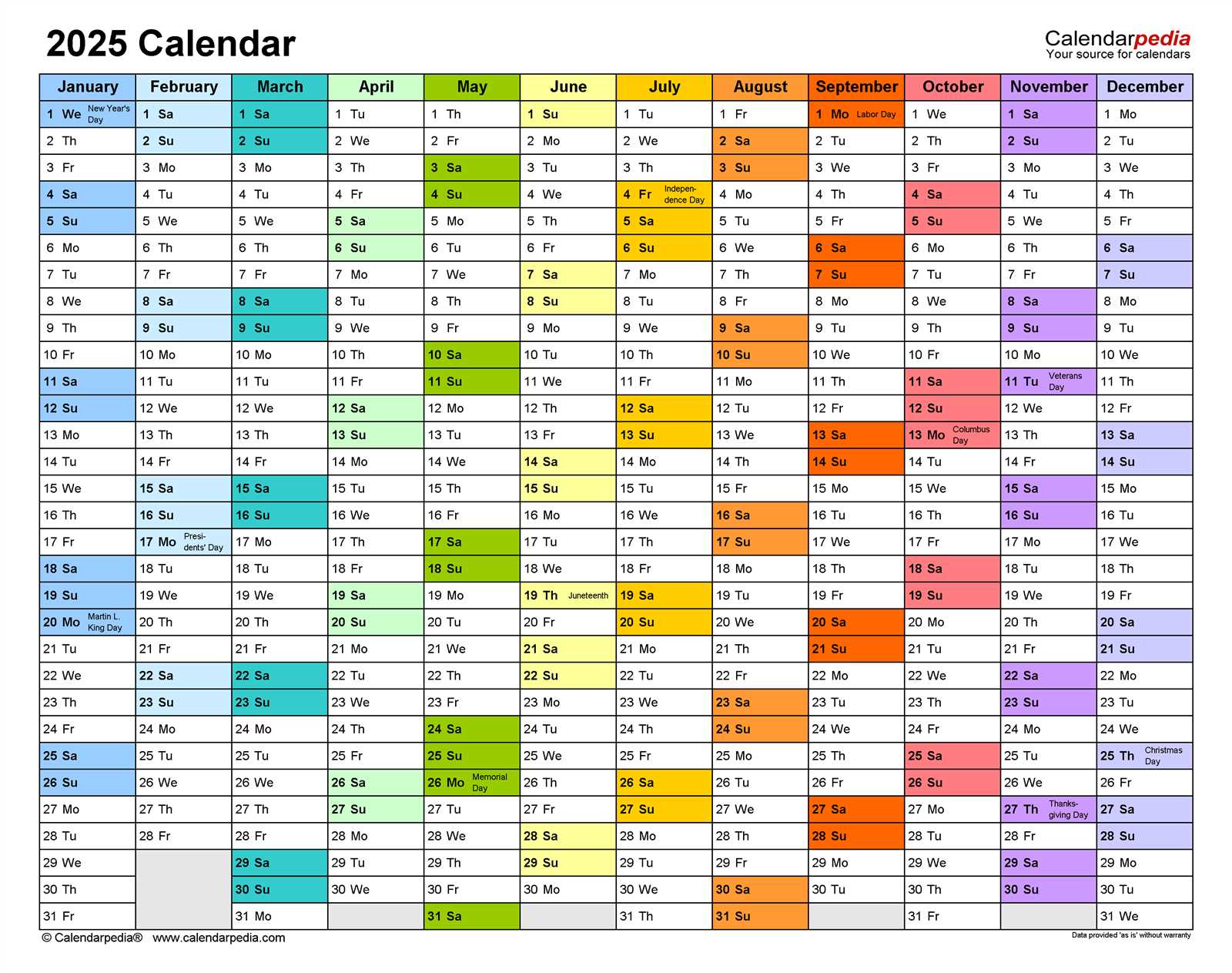 calendar template 2025 sheets