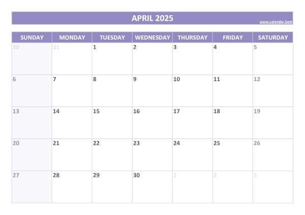 calendar template april and may 2025