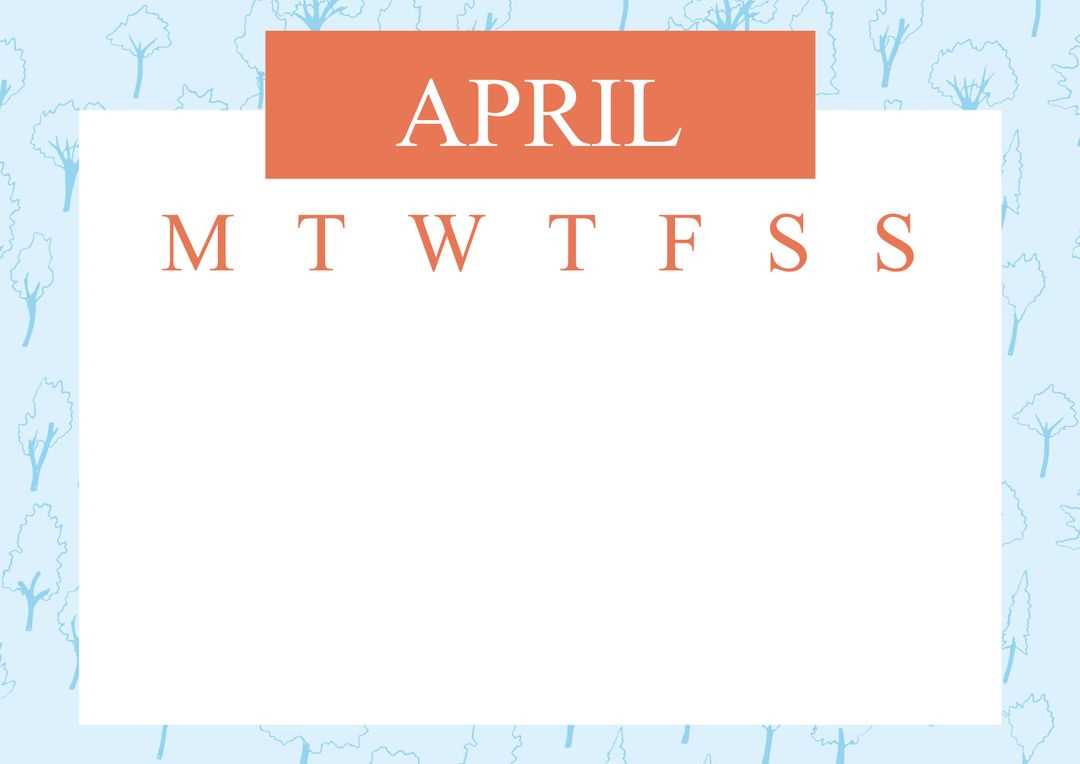 calendar template april