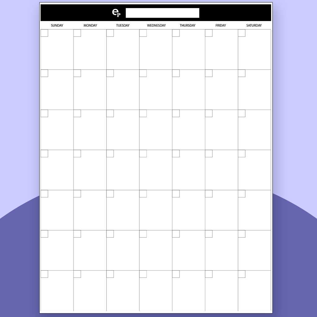 calendar template blank