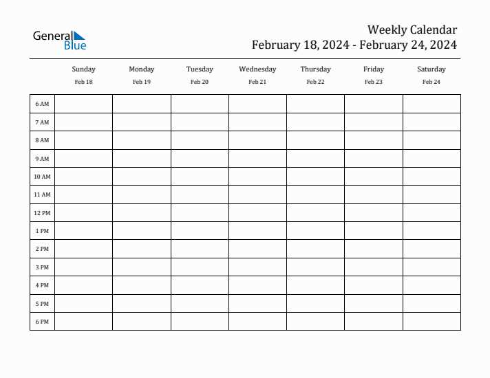 calendar template by week