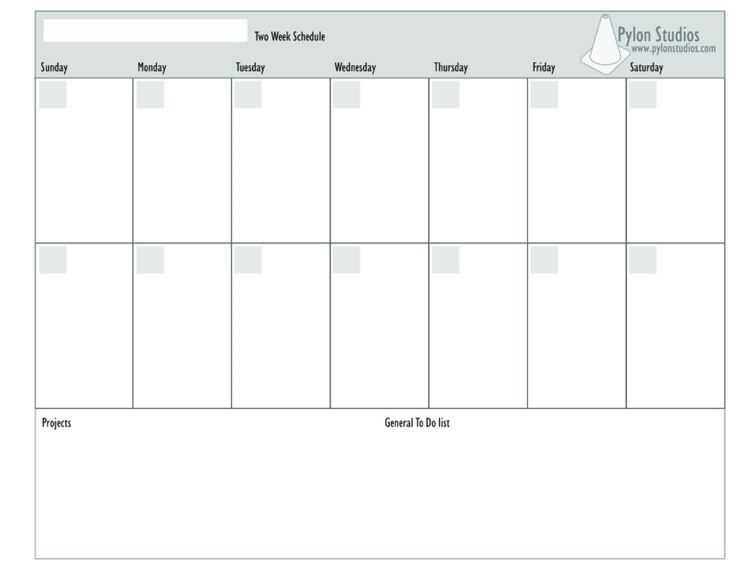 calendar template by week