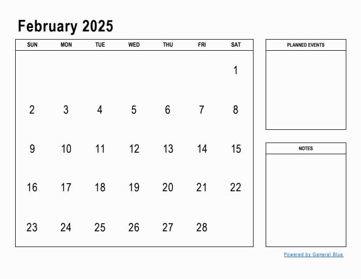 calendar template february 2025 editable