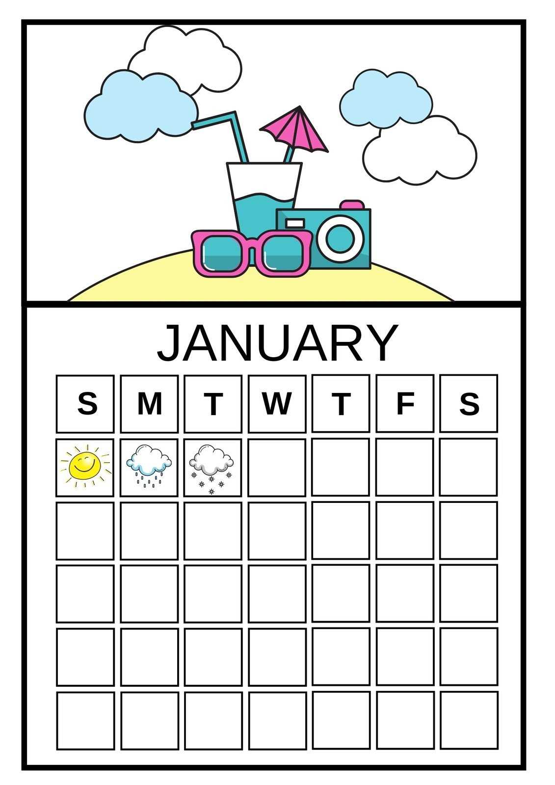 calendar template for kindergarten