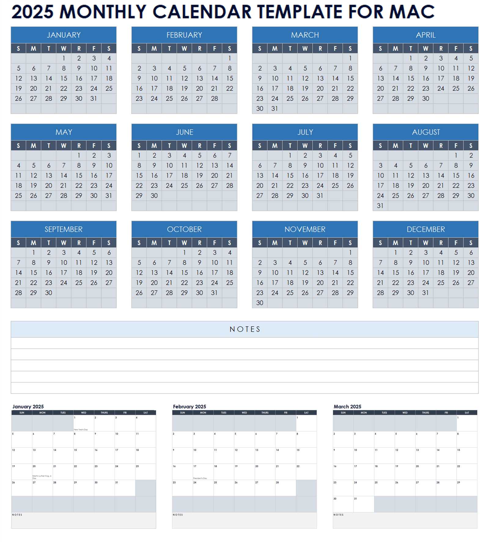 calendar template for mac