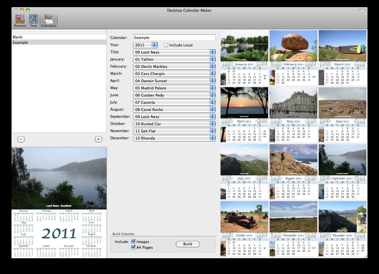 calendar template for mac