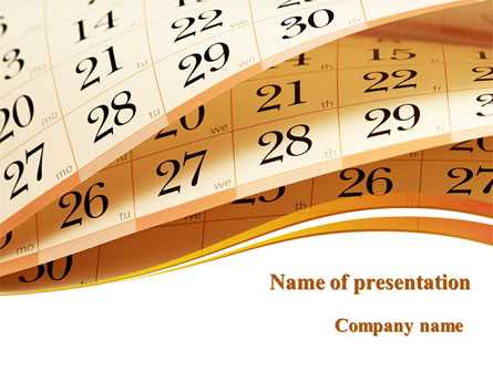 calendar template for powerpoint slide