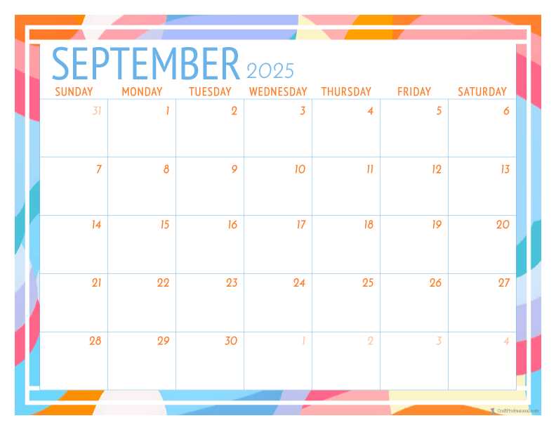 calendar template for september 2025