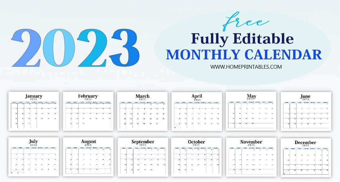 calendar template free editable