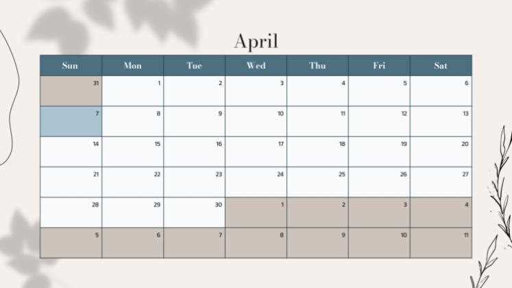 calendar template free