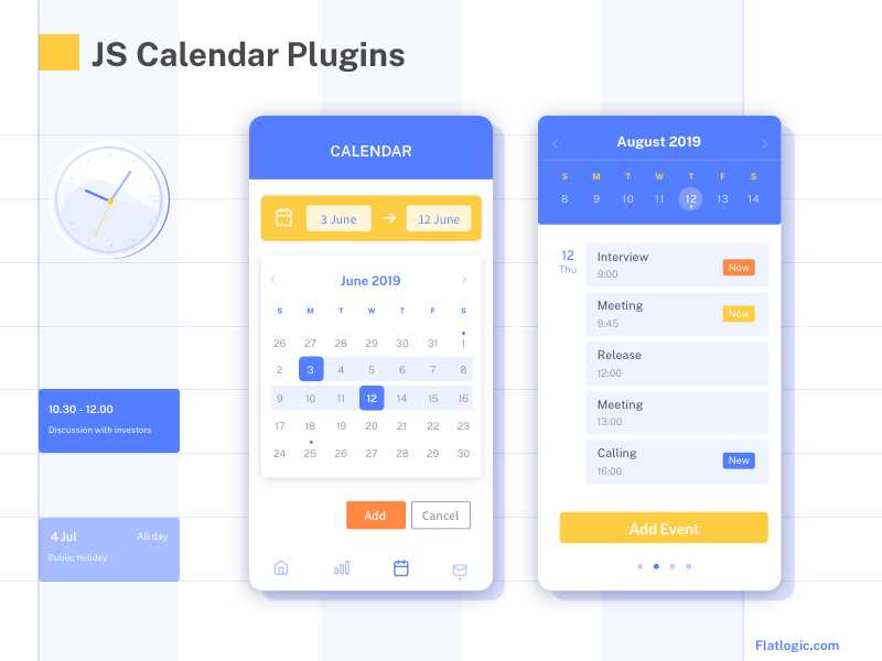 calendar template javascript