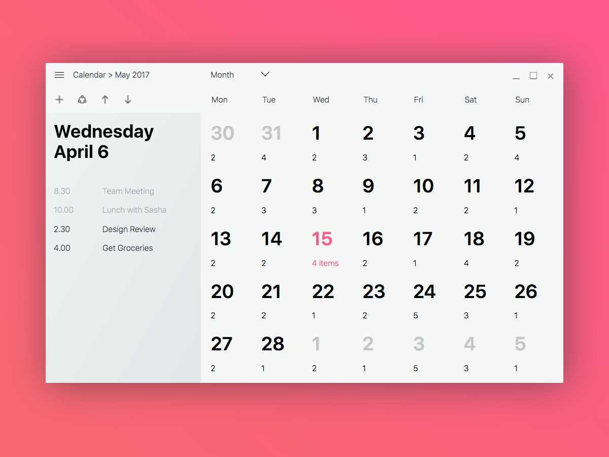 calendar template javascript