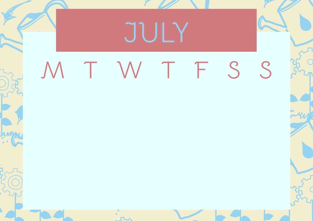 calendar template july