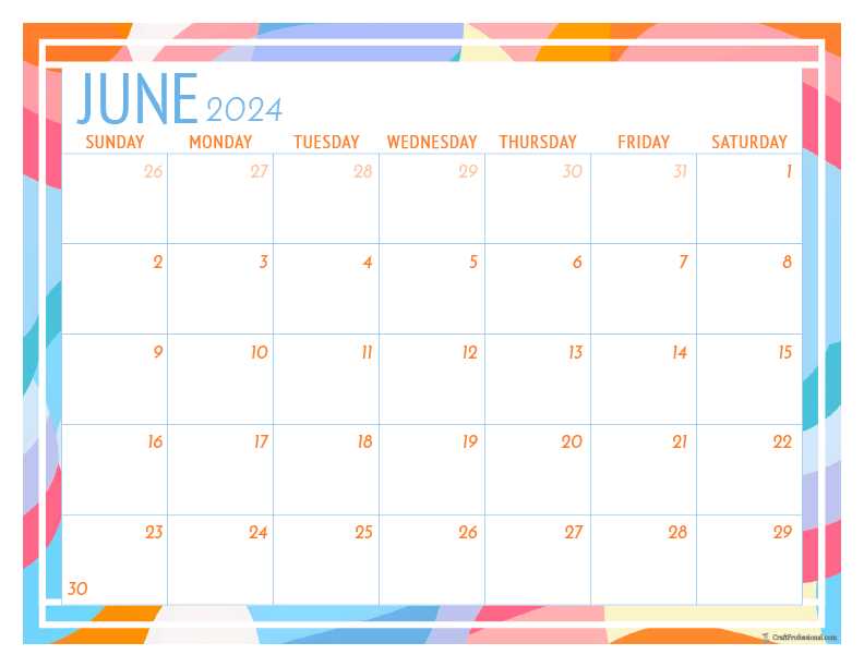 calendar template june