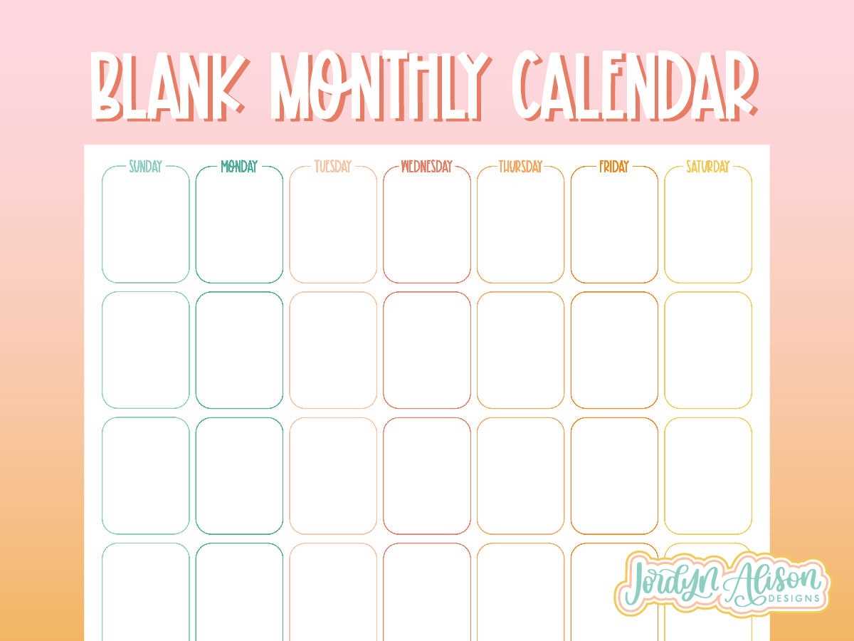 calendar template monthly