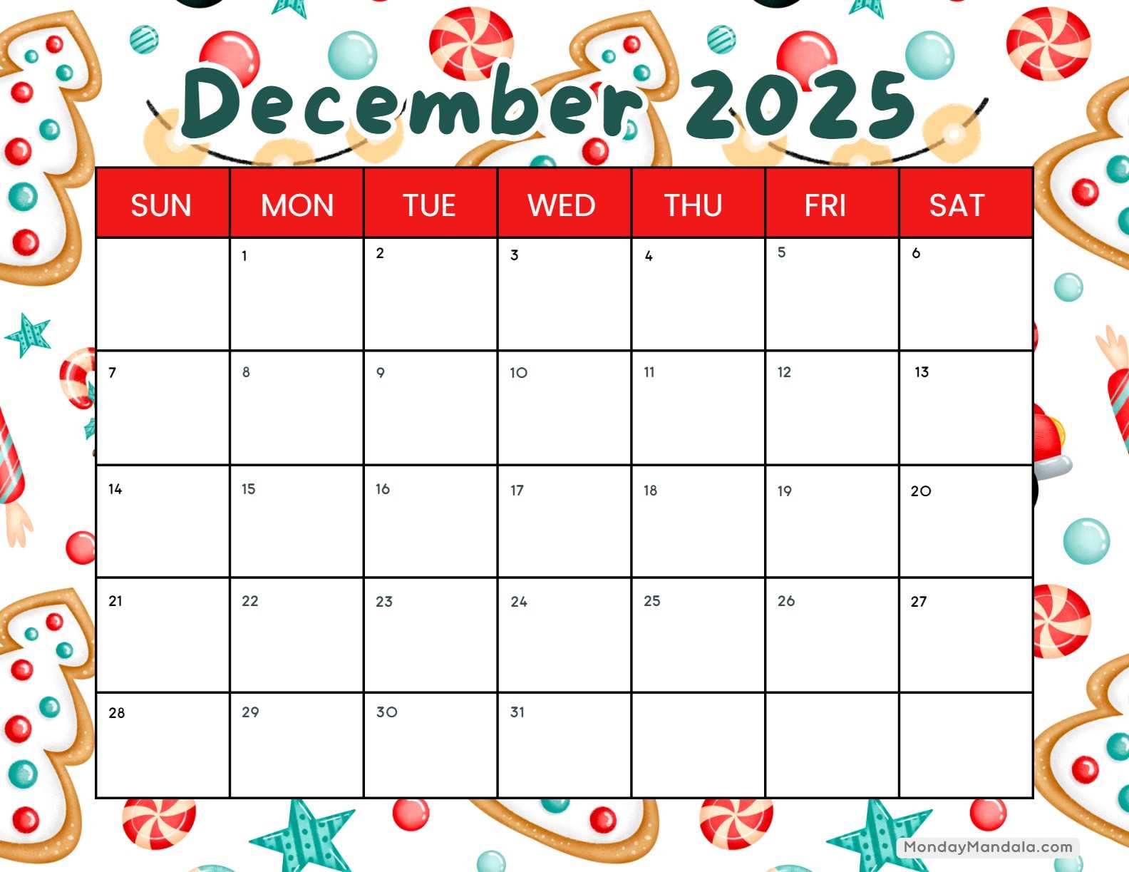 calendar template november and december 2025