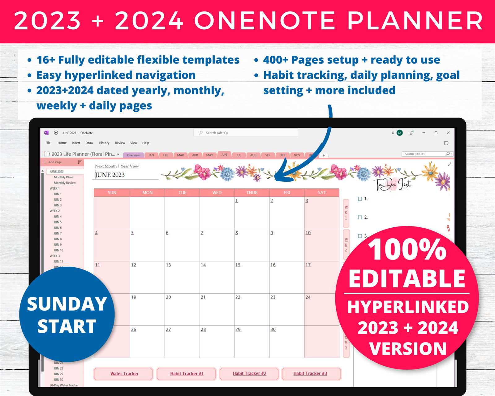 calendar template onenote