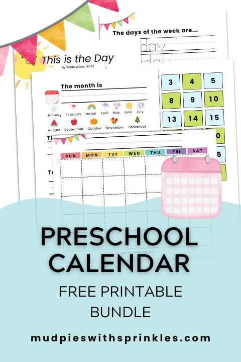 calendar template preschool