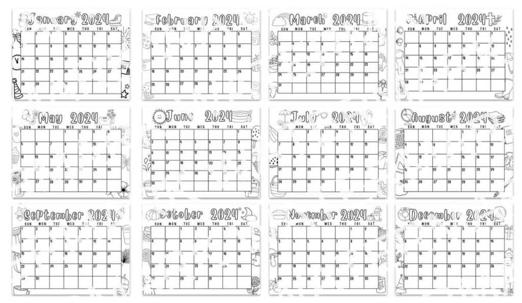 calendar template preschool