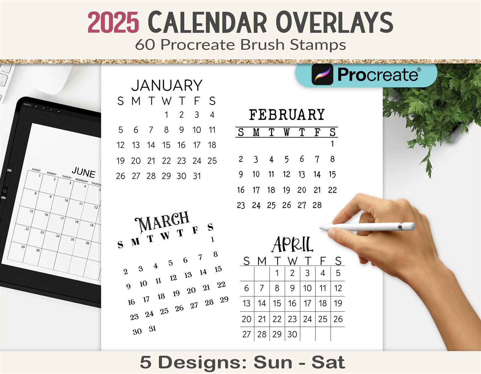 calendar template procreate