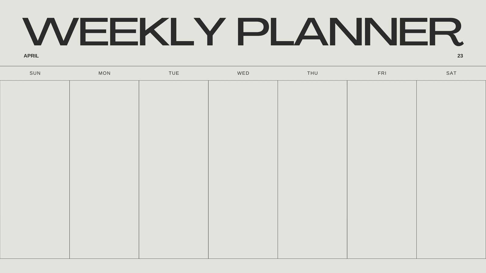 calendar template weekly