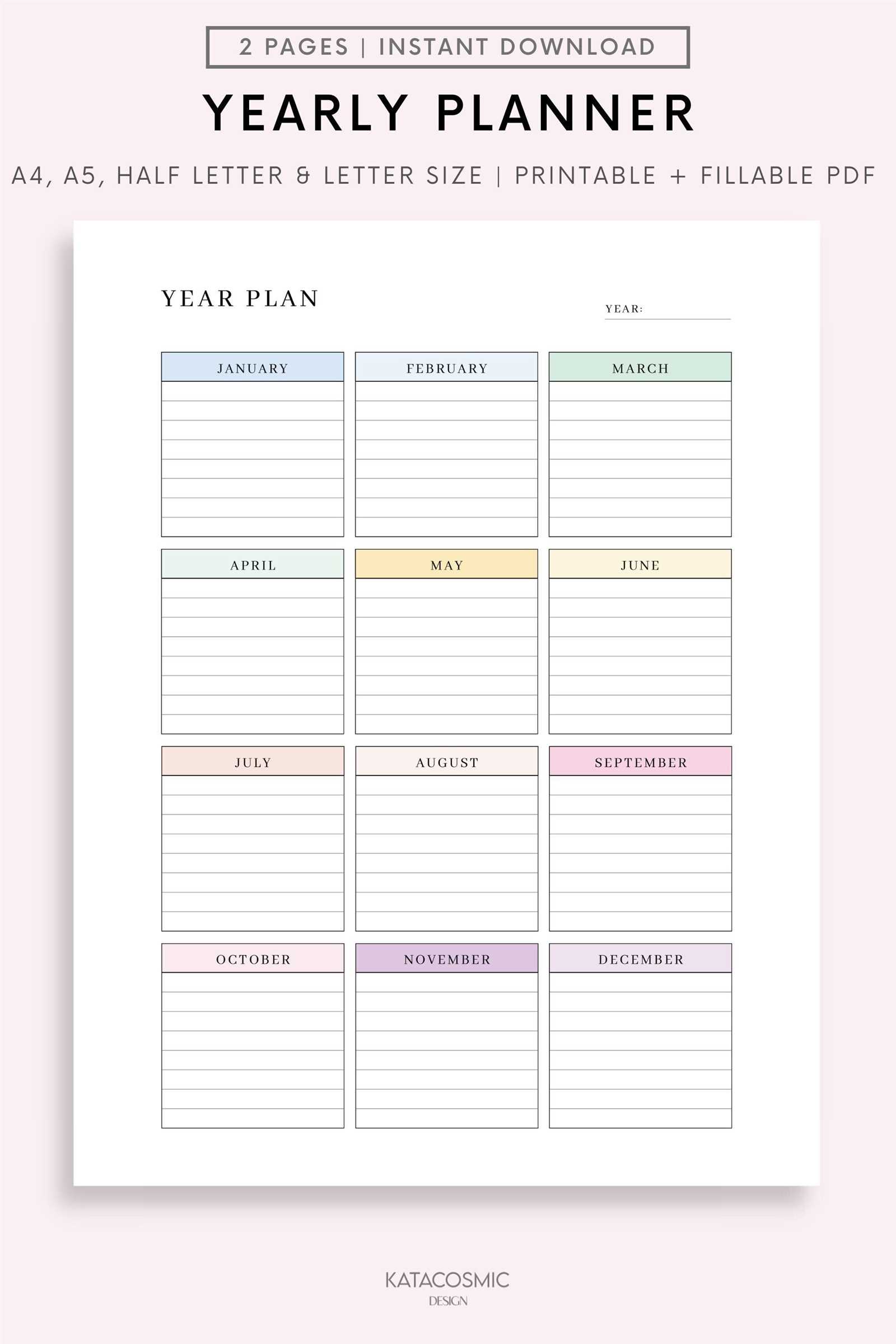 calendar template yearly