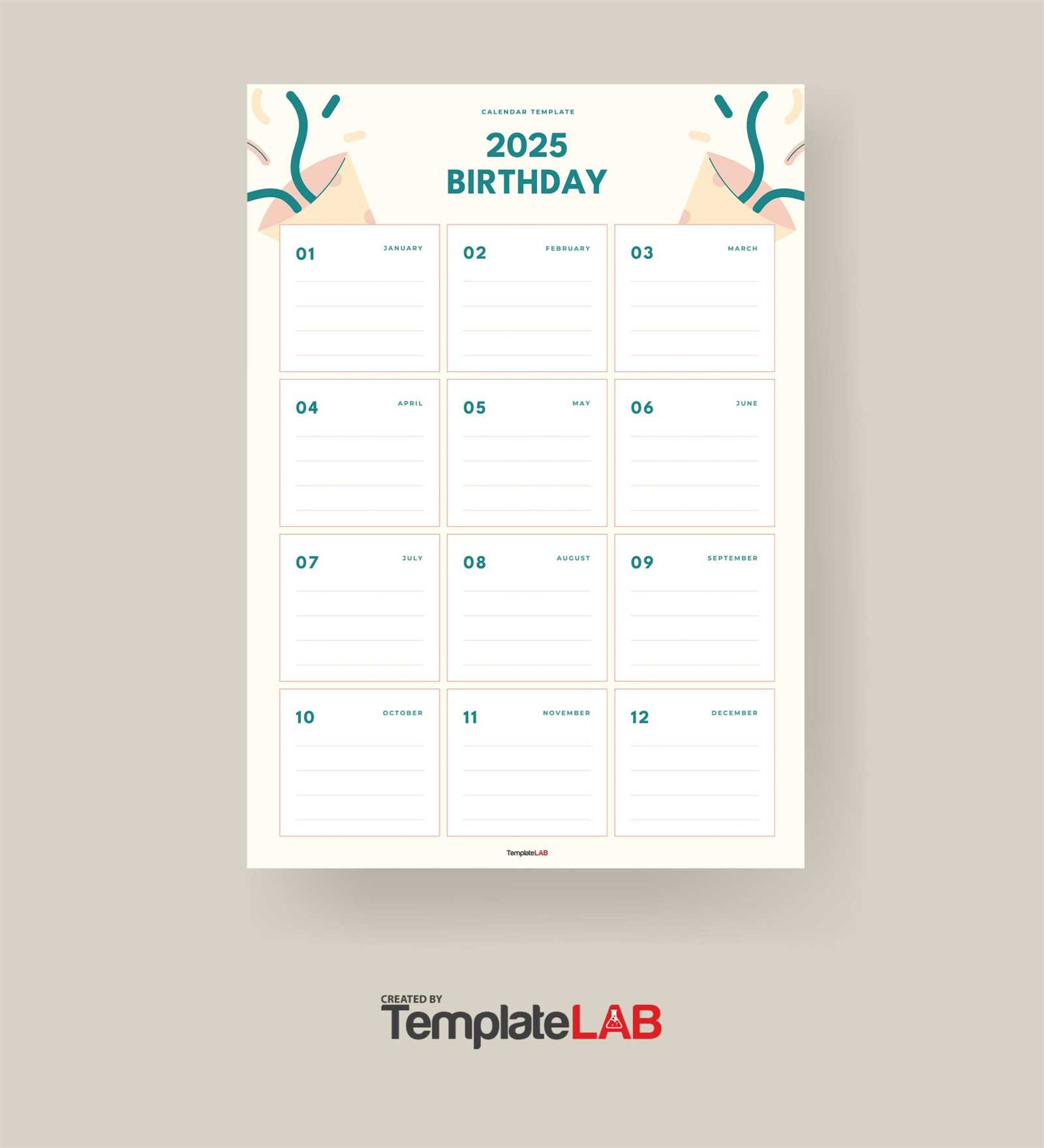 calendar template yearly