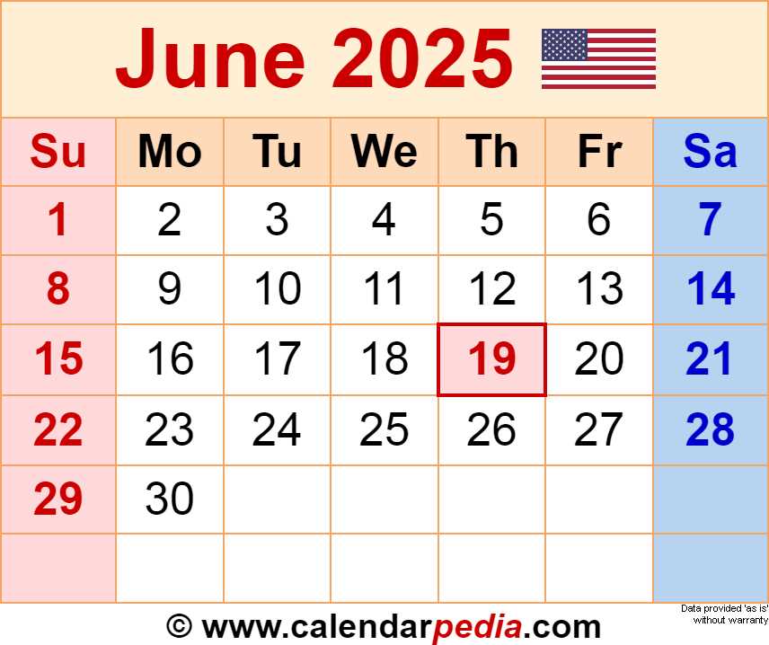 calendar templates june 2025