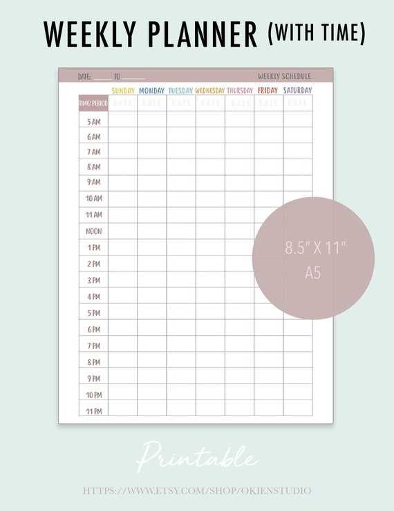 calendar time and date template