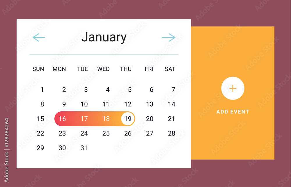 calendar ui template