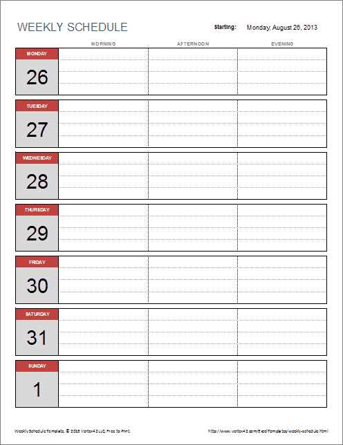 calendar with appointments template