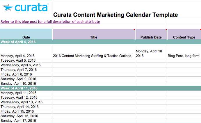 campaign calendar template