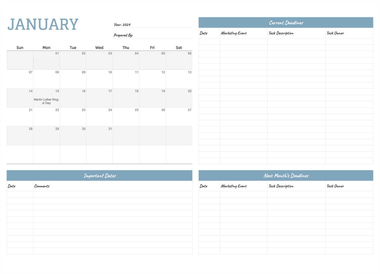 campaign calendar template