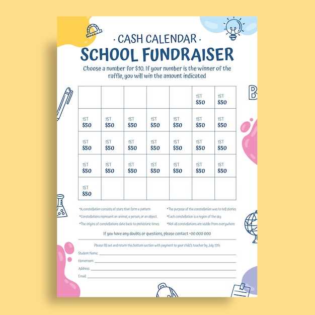 cash calendar fundraiser template free