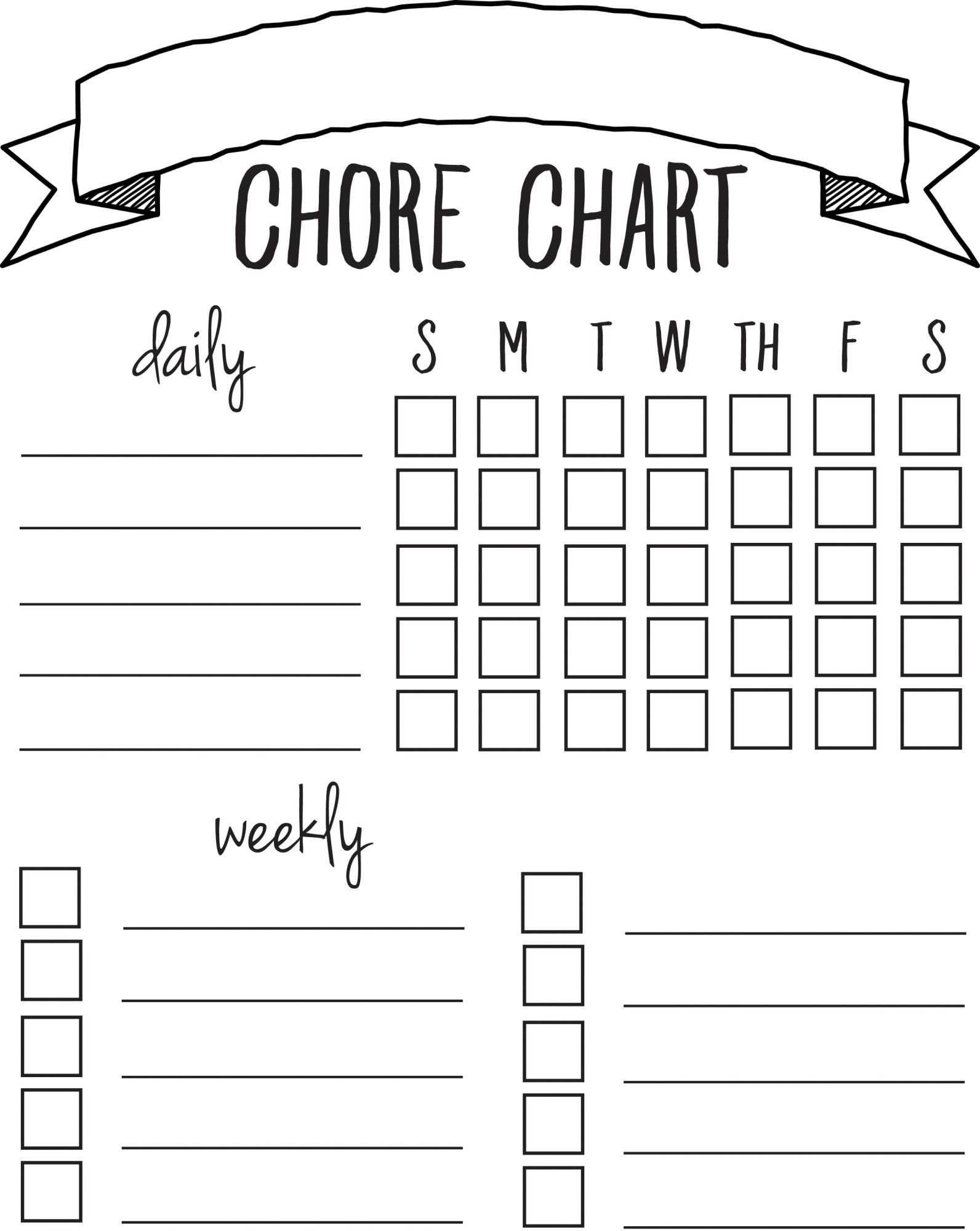 chores calendar template