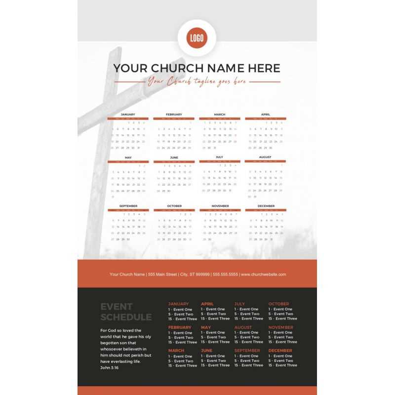 church yearly calendar template