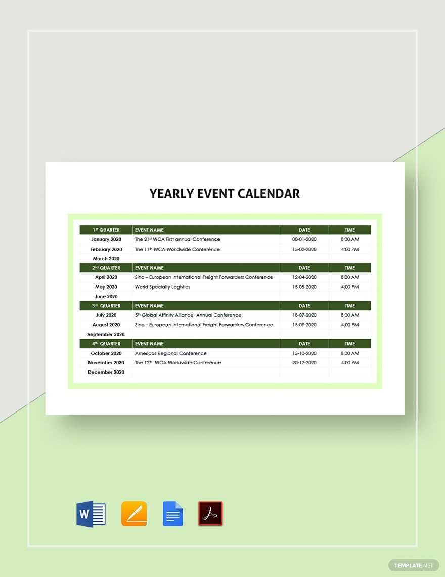 church yearly calendar template