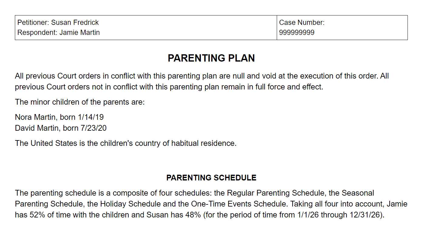 co parenting calendar template free