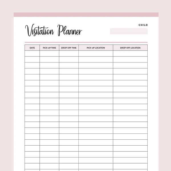 co parenting calendar template free