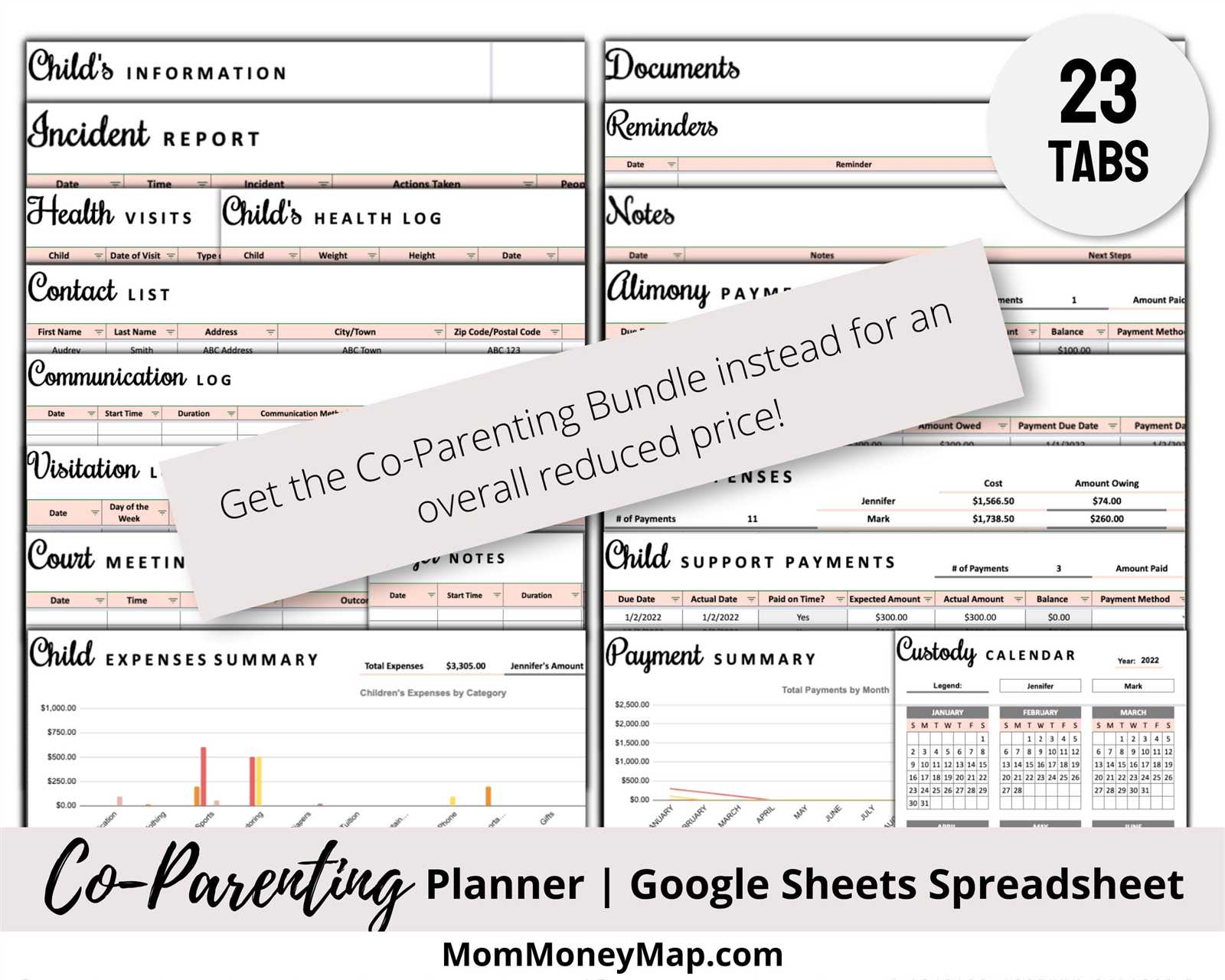 co parenting calendar template free