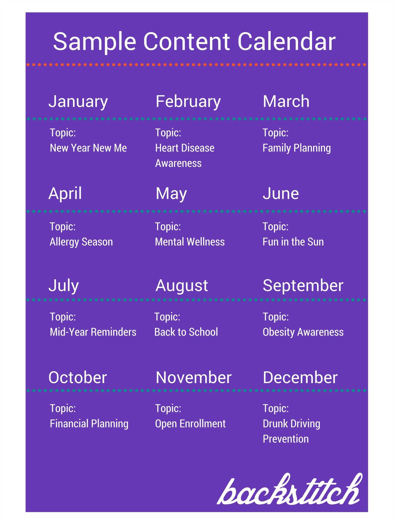 communication calendar template