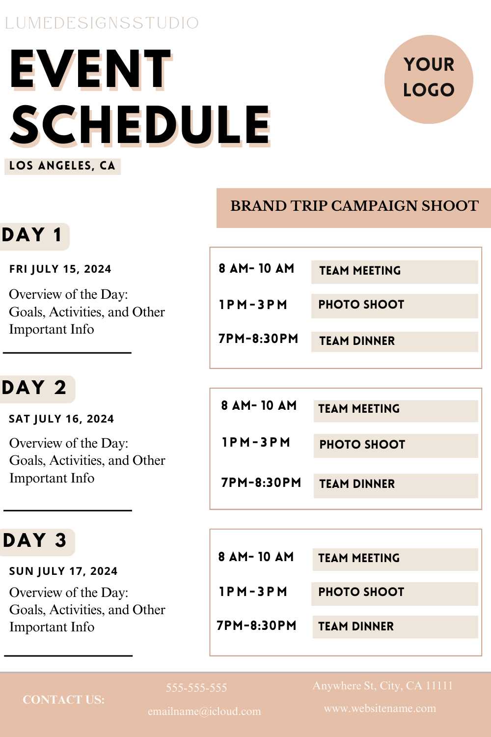 company events calendar template