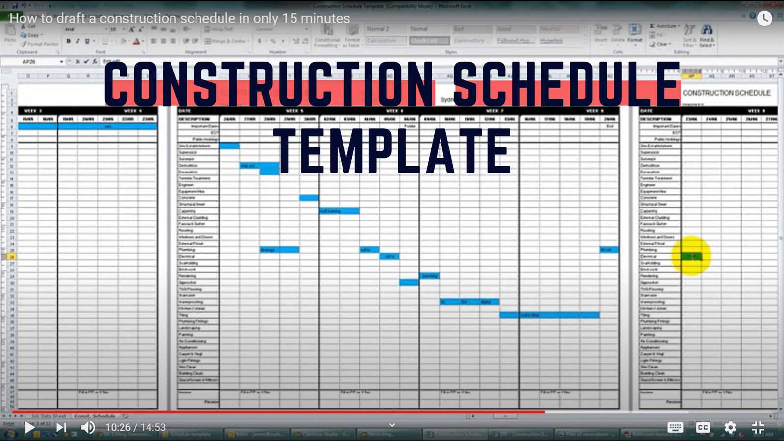 construction calendar template